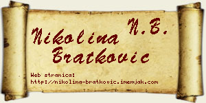 Nikolina Bratković vizit kartica